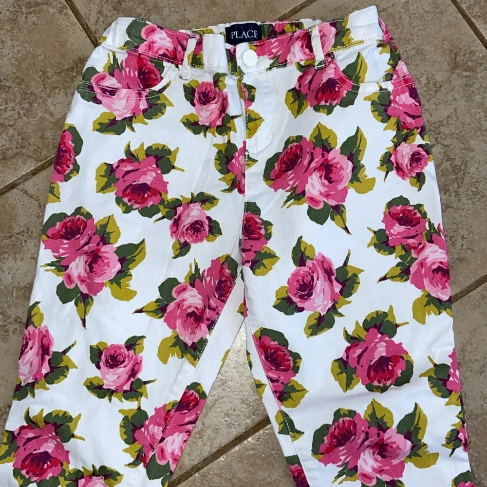 Children’s Place Floral Adjustable Waist Jeans